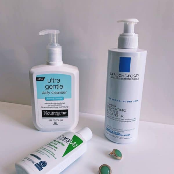 Drugstore Cleanser Review of the Neutrogena Ultra Gentle Facial Cleanser, La Roche-Posay Hydrating Gentle Cleanser, CeraVe Hydrating Cleanser