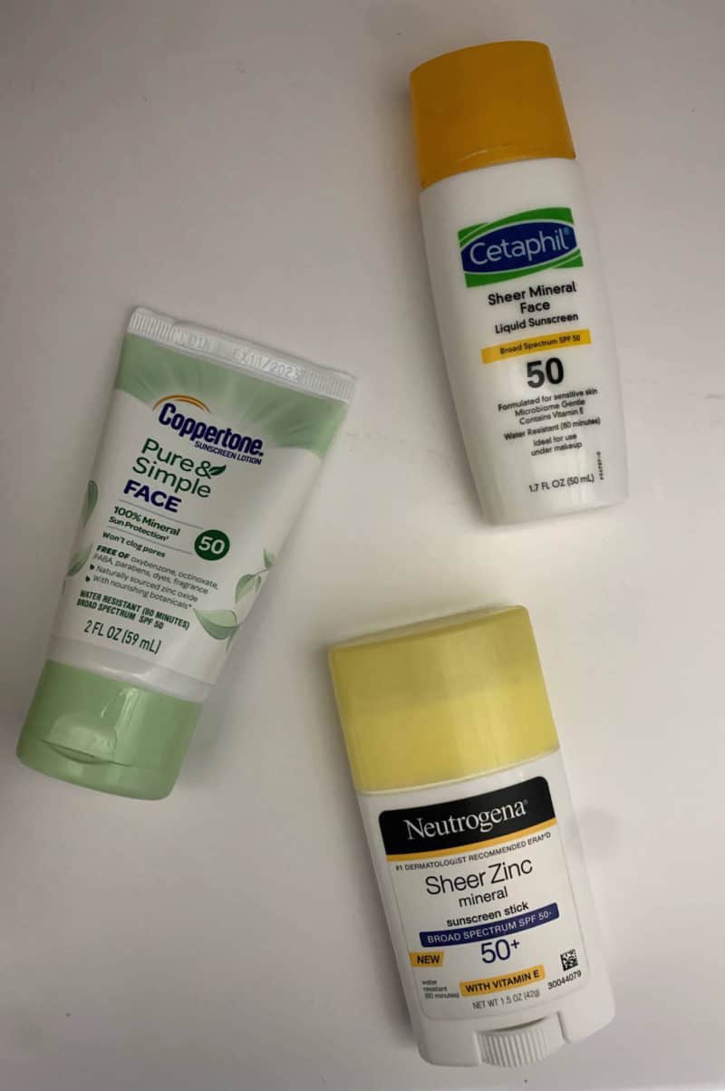 photo of 3 popular mineral sunscreen drugstore picks